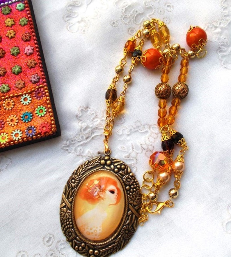 collar necklace boho camaieu Orange