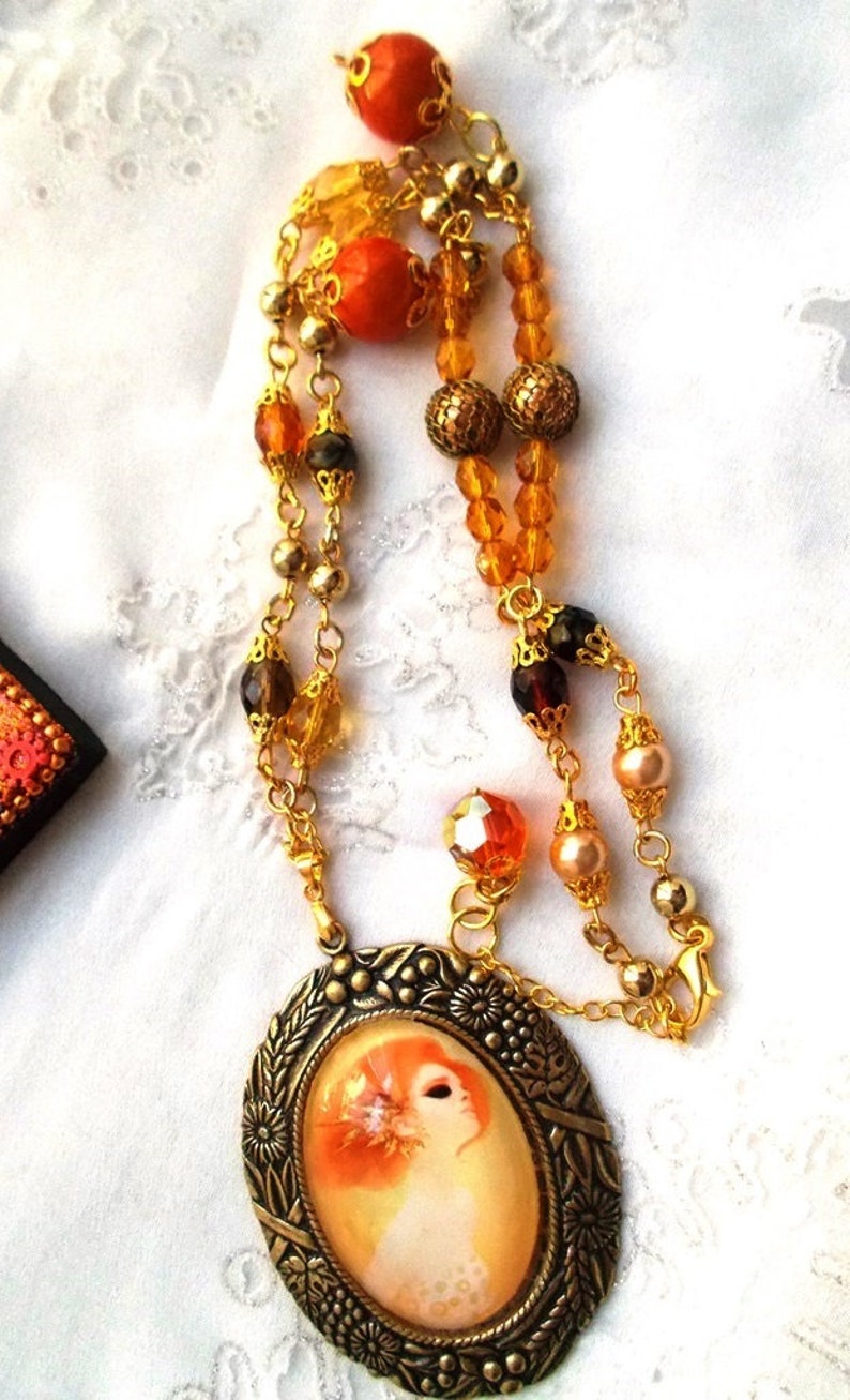 collar necklace boho camaieu Orange