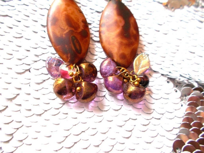 boho chic fully Czech beaded boho earrings