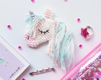 Crochet pattern "Unicorn brooch" PDF