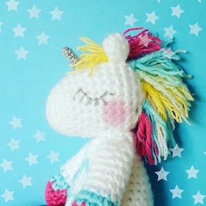 Amigurumi crochet pattern unicorn (mini) 9 cm (German) PDF