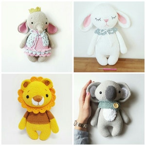 English only!!! station wagon !! (4) Instructions for Ava the elephant, Mia the rabbit, Leo the lion and Pepe the koala