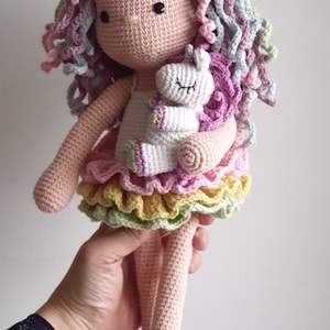 Amigurumi crochet pattern Lou the unicorn doll PDF image 4