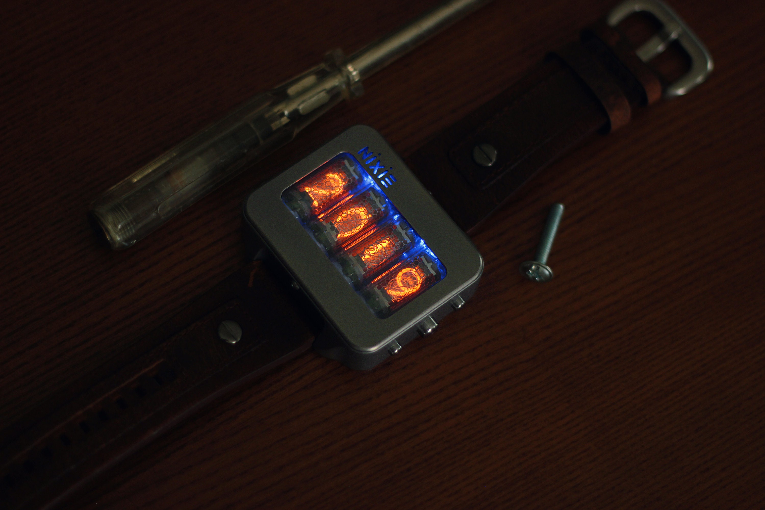 Nixie tube watch clock Titanium wrist watch self made Etsy