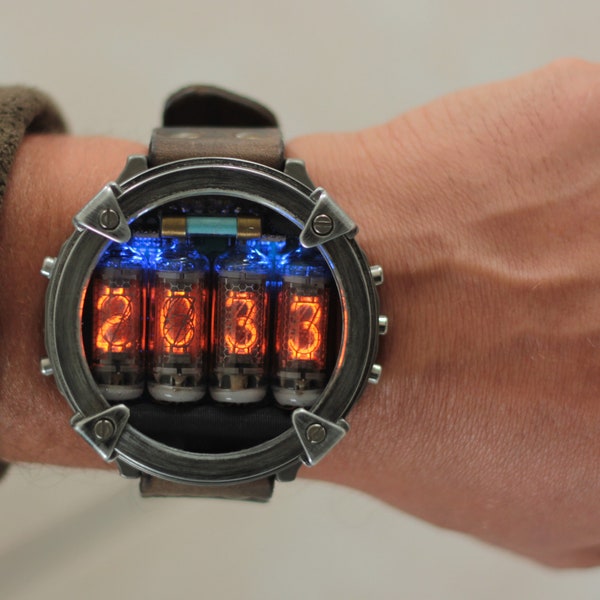 Reloj Nixie, reloj Metro Titanium, hecho a sí mismo, Funciones completas con acelerómetro.