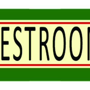 Sinclair Dino Gasoline Restroom Metal Sign - US Made - 15 x 4 - Great wall decor for that Sinclair Fan.