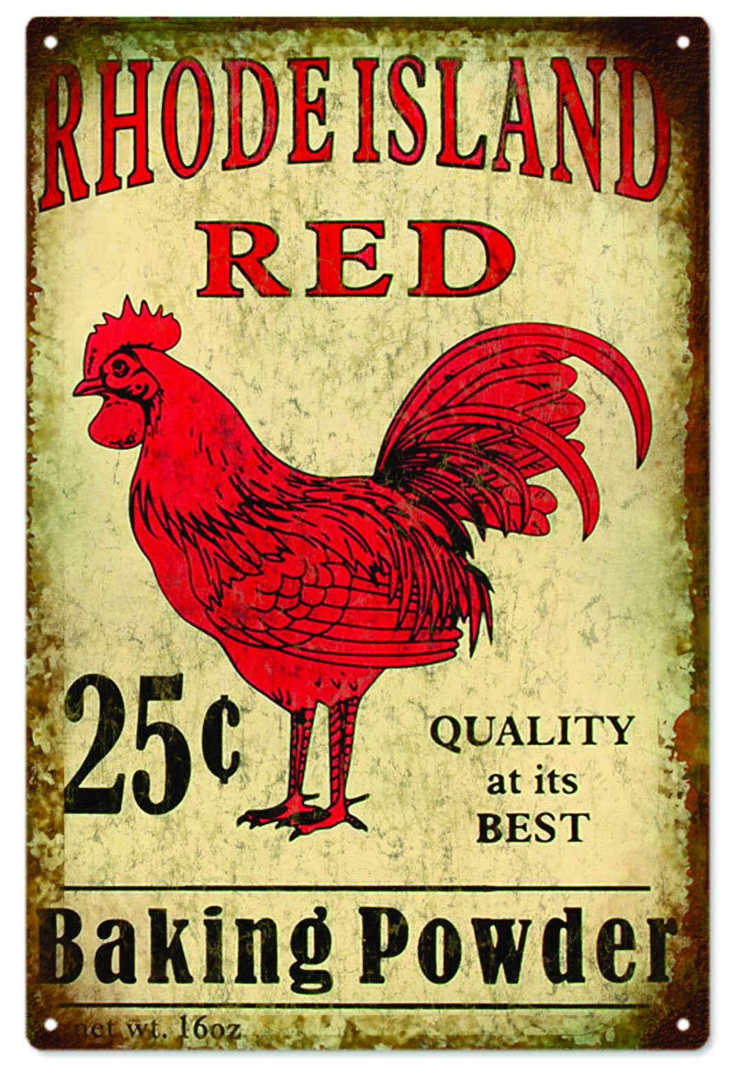 Rhode Island Red Baking Powder Reproduction Sign 12 X 18 Made in US