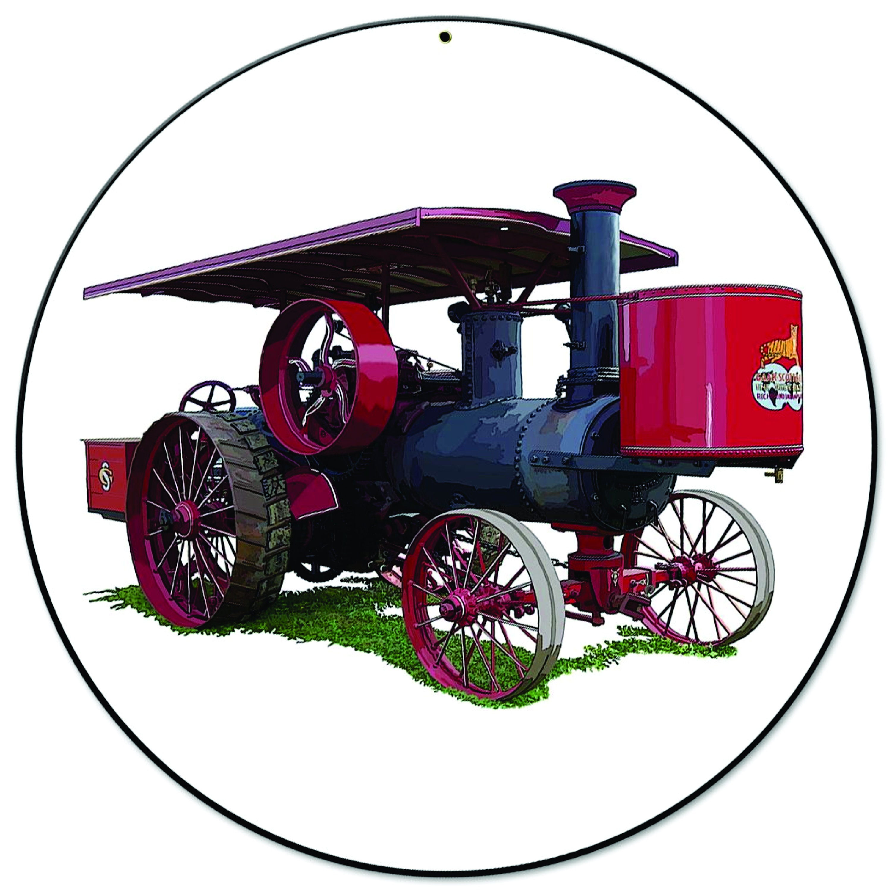  Steam Tractor Traction Plow DECAL MAN CAVE WINDOW