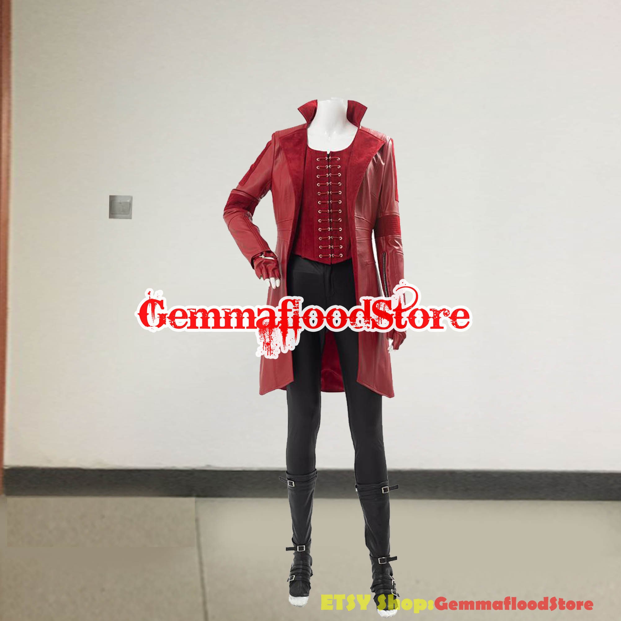 Captain America 3 Civil War Scarlet Witch Wanda Cosplay Costume Halloween Outfit