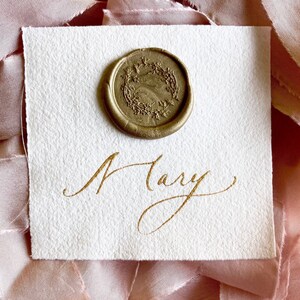 Handwritten calligraphy place cards with wax seal wedding escort cards image 1