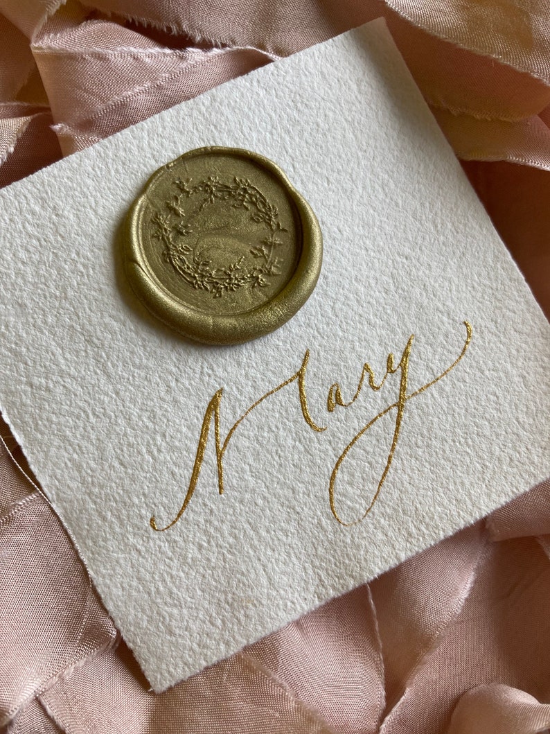 Handwritten calligraphy place cards with wax seal wedding escort cards image 3
