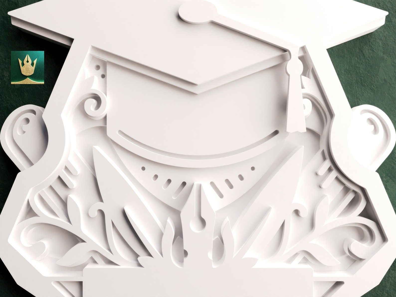 Graduation Cap Wall Art and Award, 3D Layered Cut File for Glowforge ...