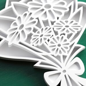 Fichier de coupe en couches 3D bouquet de fleurs pour les machines de découpe comme cricut, silhouette, glowforge, machines laser svg, dxf, ai, pdf, Art mural image 6