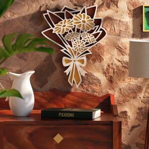 Fichier de coupe en couches 3D bouquet de fleurs pour les machines de découpe comme cricut, silhouette, glowforge, machines laser svg, dxf, ai, pdf, Art mural image 7