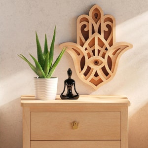 Hamsa ręcznie 3D warstwowy plik cięcia mandali dla maszyn tnących, takich jak Cricut, sylwetka, glowforge, maszyny laserowe-SVG, DXF, AI, PDF, Wall Art