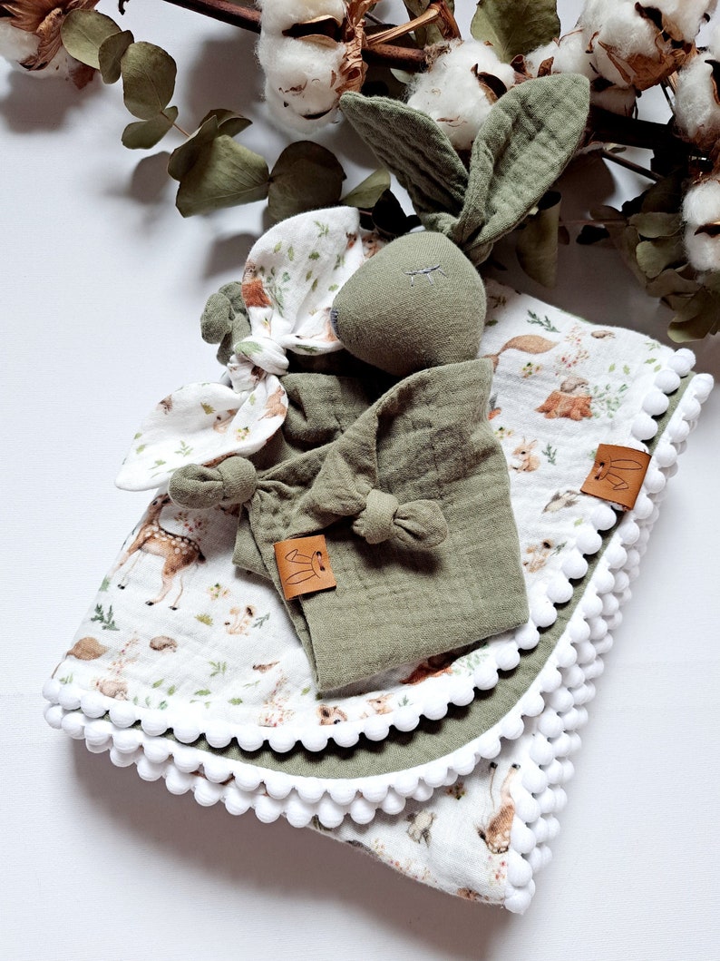 Baby Set, Cotton, Muslin Blanket, Rabbit Comforter Etsy