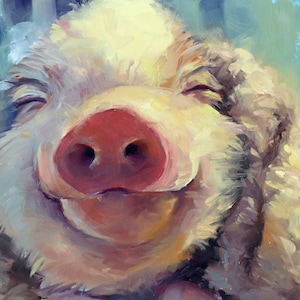 Piggy / Original pintura al óleo sobre cartón imprimado / 20 x 20 cm / 7,8 x 7,8'' / 2023
