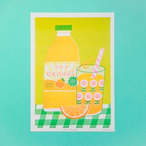 Orange Juice A4 Risograph Print