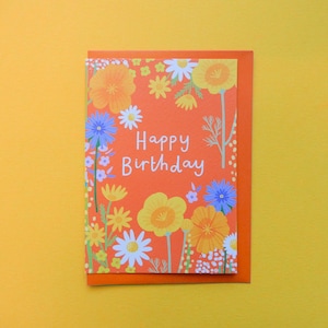 Happy Birthday Wildflowers A6 Greetings Card