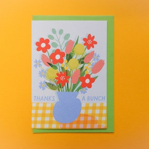 Bedankt een bos bloemen A6 wenskaart