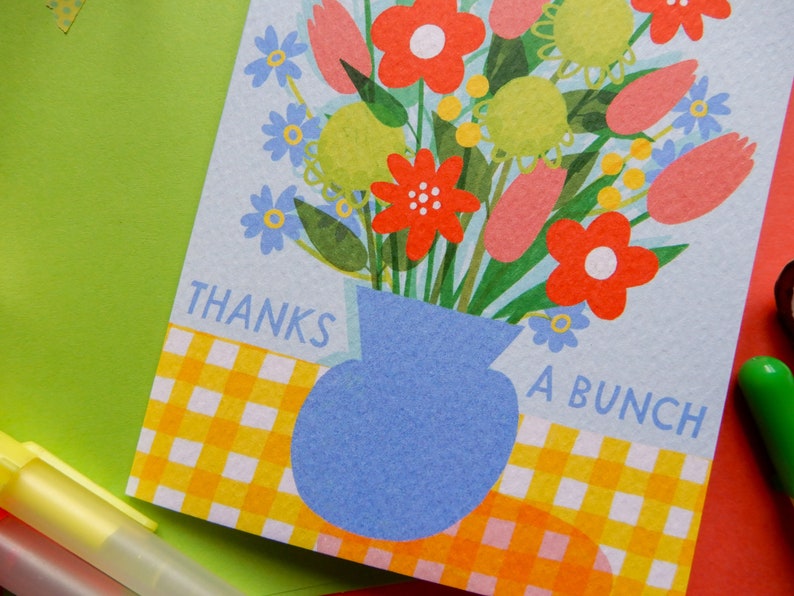Thank You Card A6 Thanks a bunch Flower pun