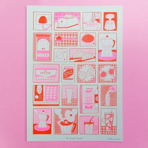 Breakfast Comic A4 / A3  Risograph Print