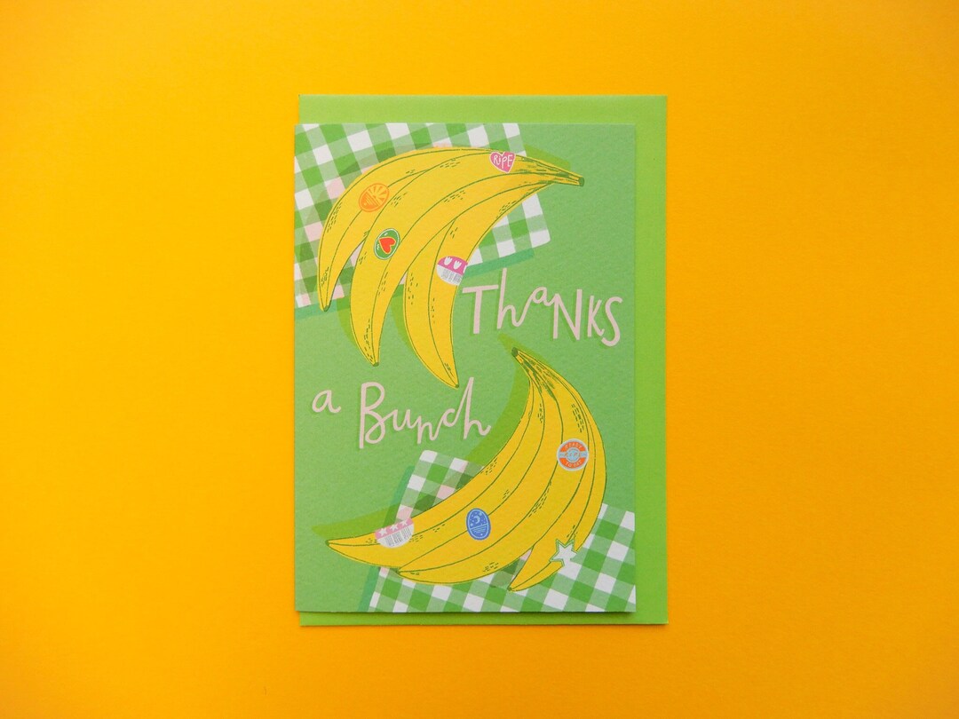 Thanks a Bunch Banana A6 Greeting Card - Etsy