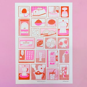 Breakfast Comic A4 Risograph Print