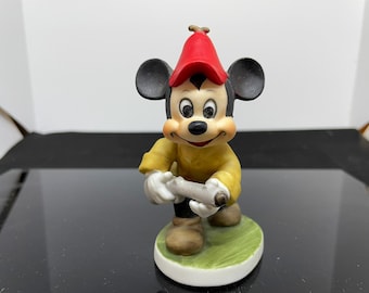 Vintage Walt Disney Productions Bisque Mickey Mouse Hunter Figurine