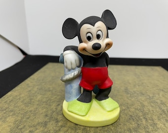 Vintage Walt Disney Productions Disney Giftware Bisque Mickey Mouse W Scuba Gear Figurine