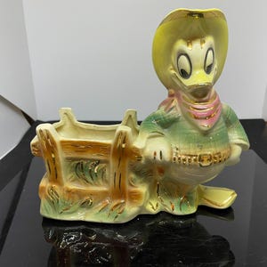 Vintage Walt Disney Productions Porcelain Donald Duck Planter