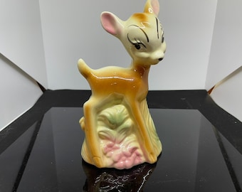 Alcancía de porcelana antigua de Bambi de Walt Disney