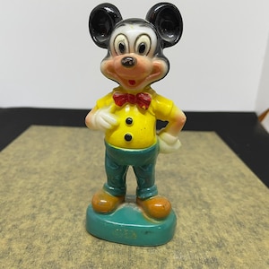 Vintage Walt Disney Productions Plastic Mickey Mouse Figurine
