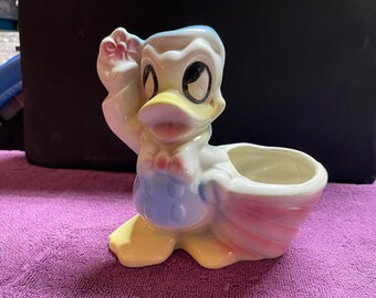 Maceta de porcelana con forma de pato Donald de Walt Disney Productions