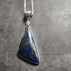 Azurite Malachite Pendant, 925 Sterling Silver Jewelry, Blue Green Stone Pendant, Genuine Gemstone, Spiritual Jewelry Healing Crystal.