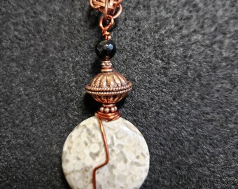 Handmade Natural Gemstone Necklace: Wire Wrapped Copper Jewelry