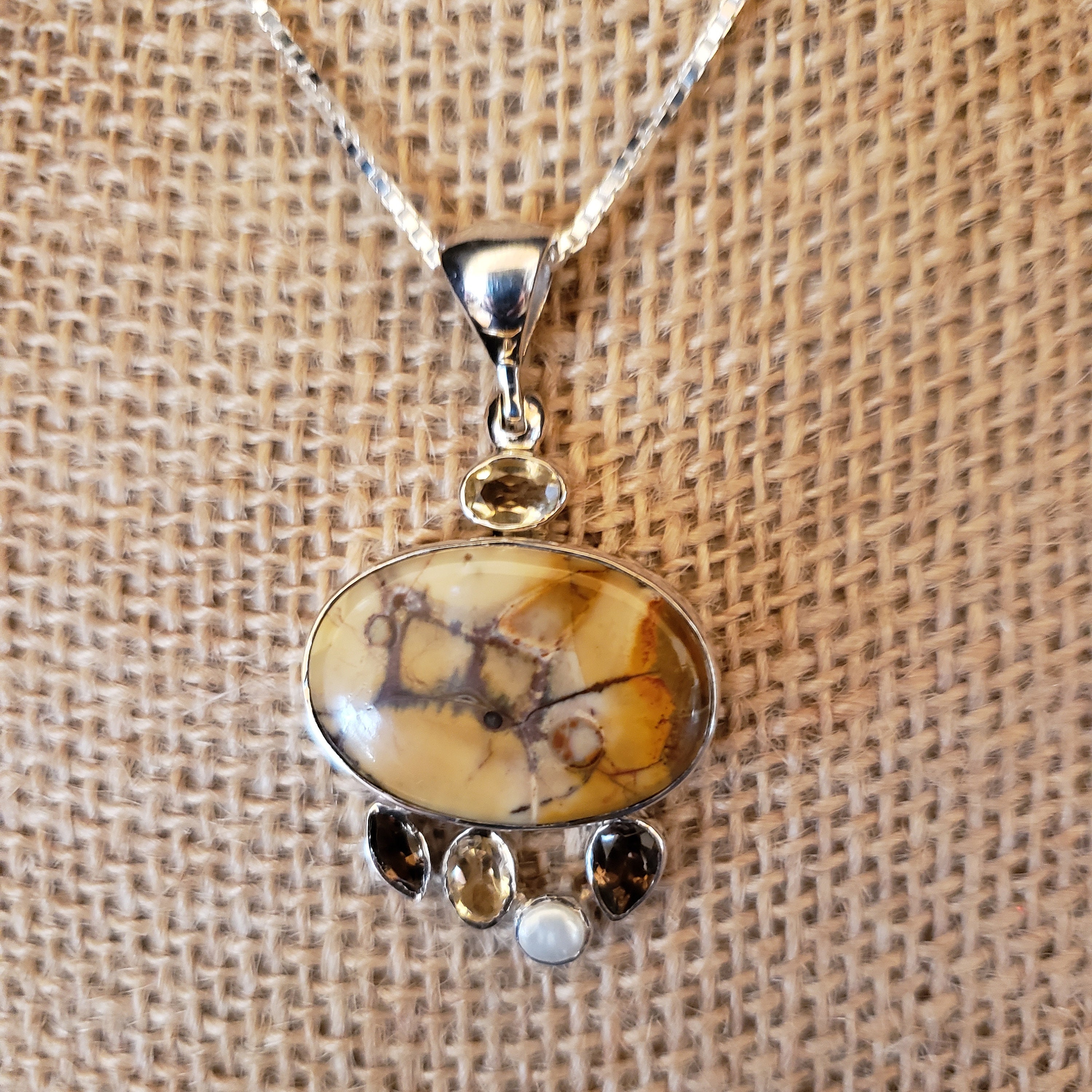 Brown Pendant Necklace Brown Stone Jewelry for Women - Etsy.de