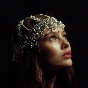 Wedding Headpiece ~ Silver Headpiece ~ Silver Headpiece ~ Pearl Headpiece ~ Crystal Headpiece