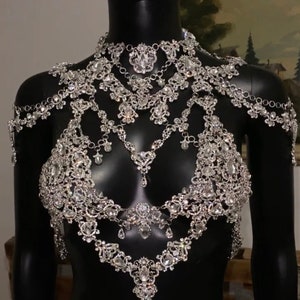 Crystal Body Chain~Shoulder necklace~Bridal body chain~Body necklace ~Rhinestone crystals body~Bridal jewelry