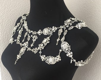 Wedding Shoulder Necklace~Shoulder Necklace~Body Accessory for Wedding~Wedding Shoulder Jewelry~Wedding Backnecklace