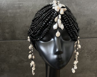 Pearl headpiece~Crystal Headpiece~Black headpiece~Bollywood headpiece~