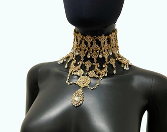 Collana di cristallo~Collana d'oro~Collana di nozze~Collana girocollo