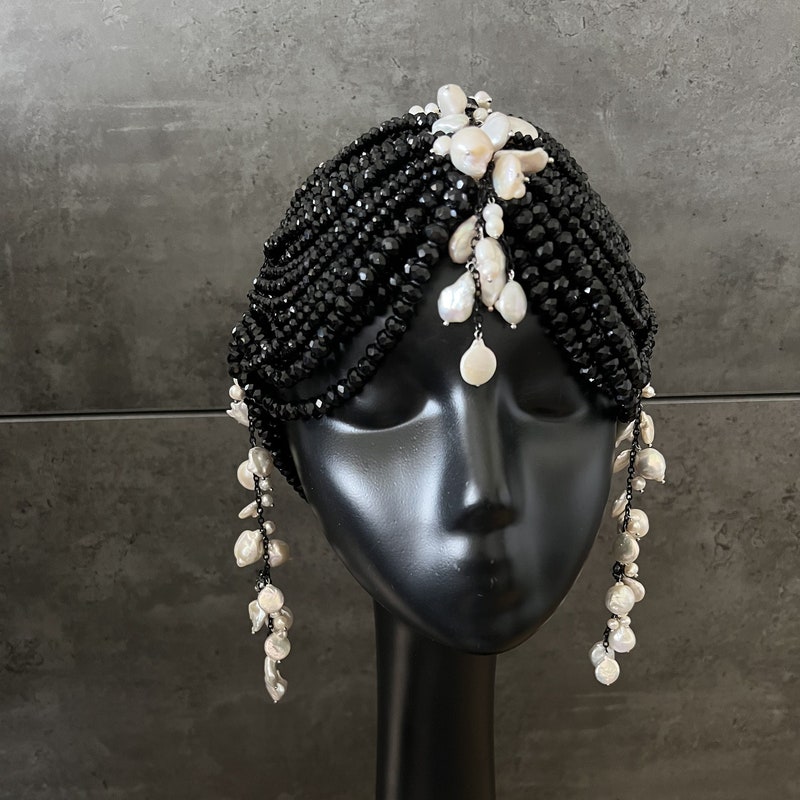 black wedding headpiece