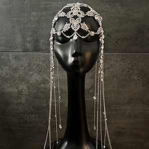 Crystal headpiece ~Rhinestone Head Chain~Show headpiece ~Silver headpiece ~Wedding headpiece ~