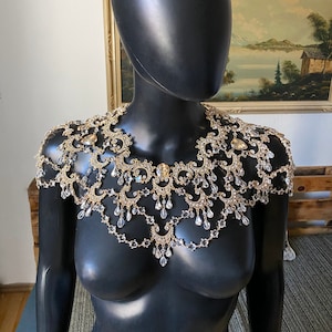 Bridal Shoulder Necklace~Shoulder Necklace~Fashion Necklace~Wedding Shoulder Jewelry~Wedding Back Necklace