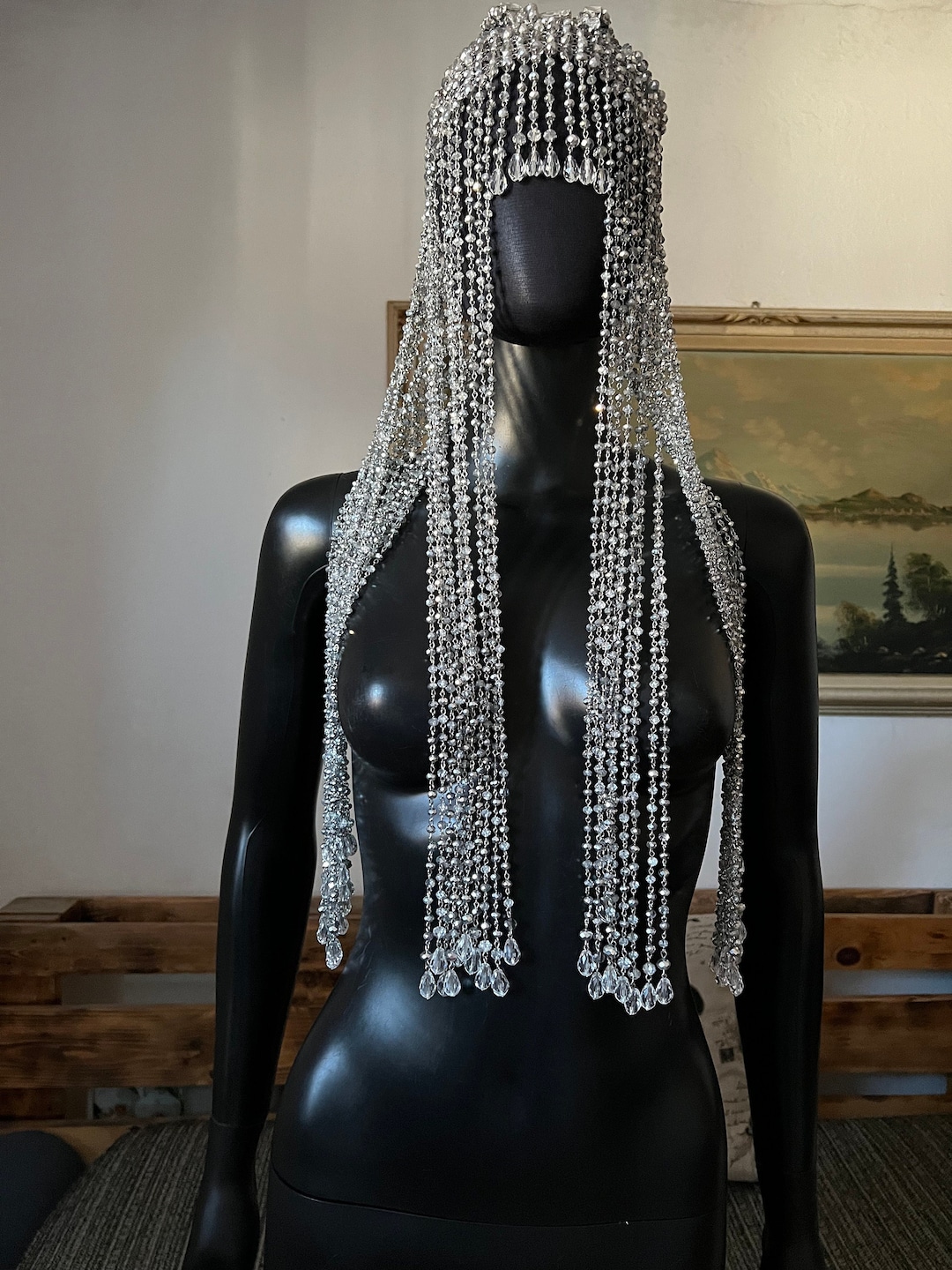 rhinestone chain headpiece