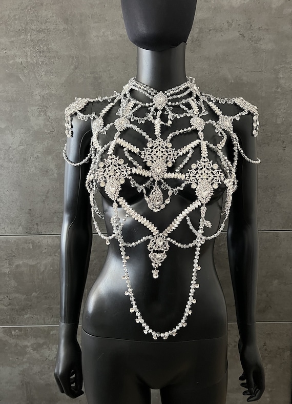 Crystal Rhinestone Body Chain Necklace: Bridal, Festival  display picture 2