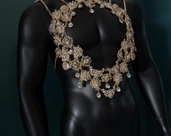 メンズゴールドボディチェーン - バイキングアーマー、中世の