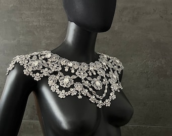 Kristallen schouderketting: bruidsketting, strassteensieraden
