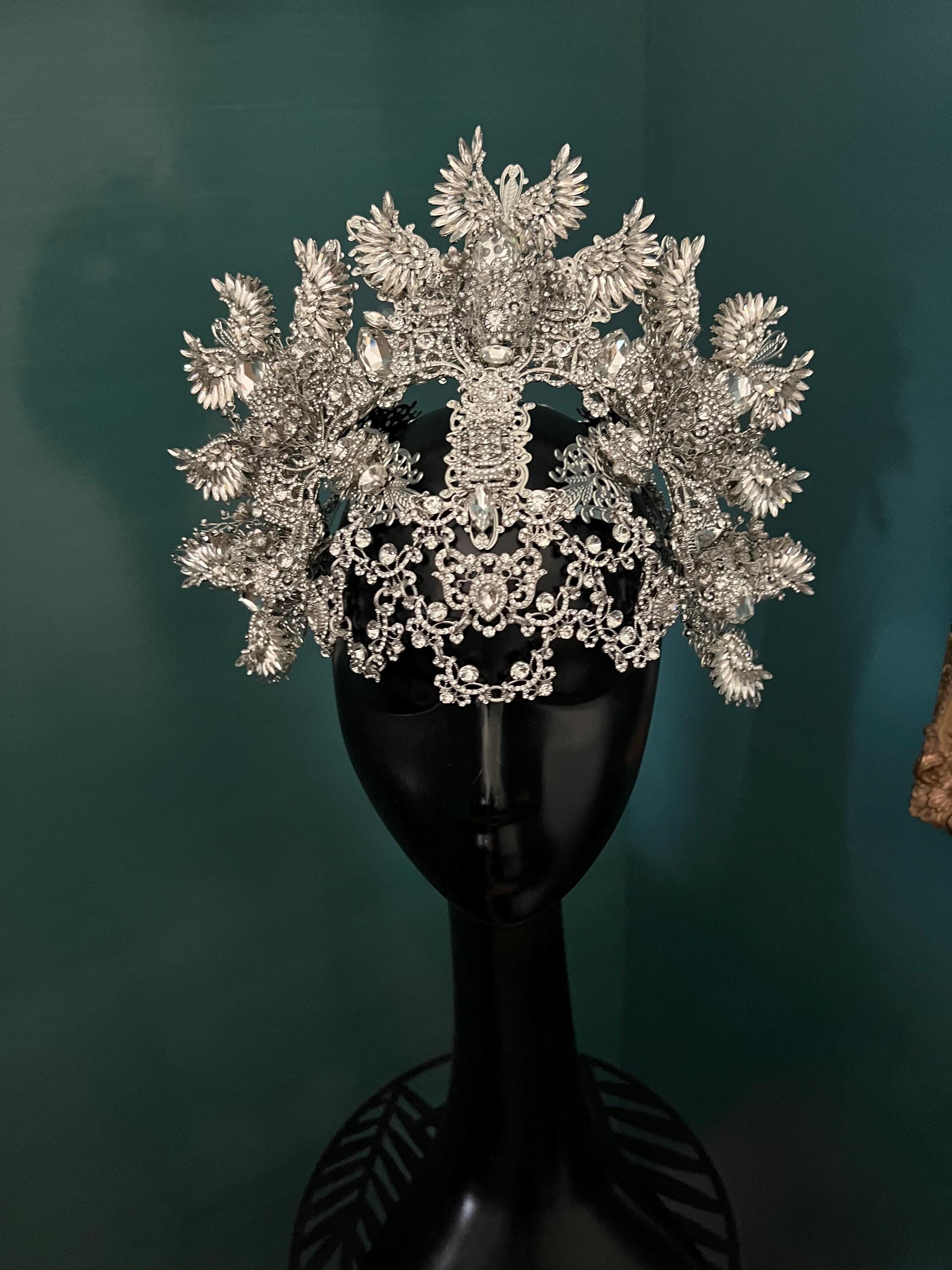 Hochzeitskrone ~Kristall Kopfschmuck ~Silber Krone ~Silber Kopfschmuck ~Kristall Kopfschmuck ~